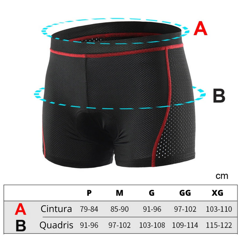 Short Bermuda Ciclismo Com Almofada em Gel 5D